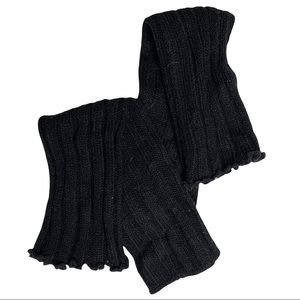 Y2K black knit leg warmers